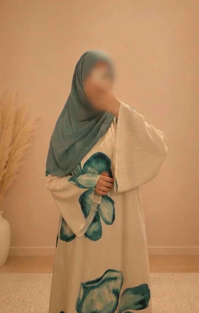 Robe motif Floral Turquoise