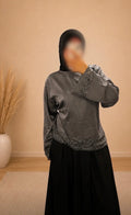 Haut Satin Dentelle gris