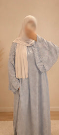 Robe à Carreaux Bleu Ciel