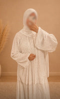 Ensemble Blanc Petits Points Noir