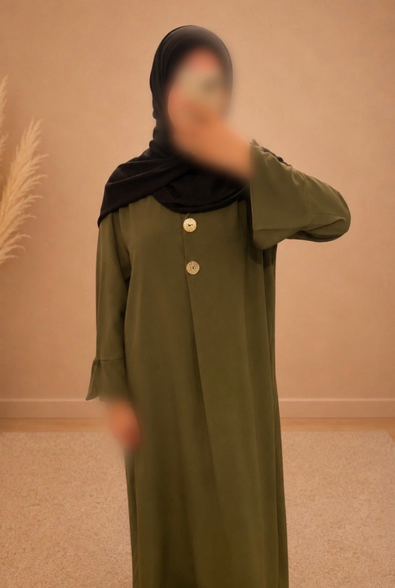 Abaya Sakina Vert Kaki