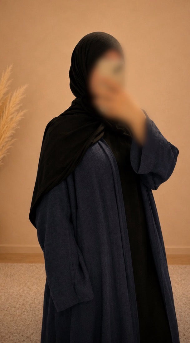 Kimono Bleu Nuit à Poches