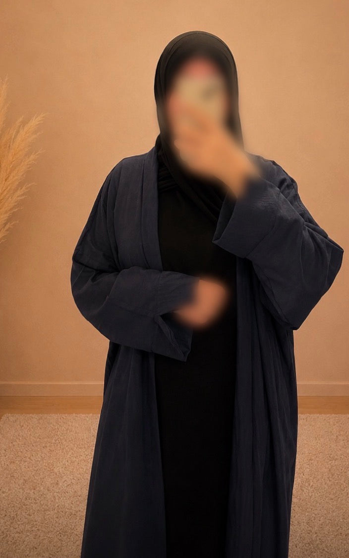 Kimono Bleu Nuit à Poches