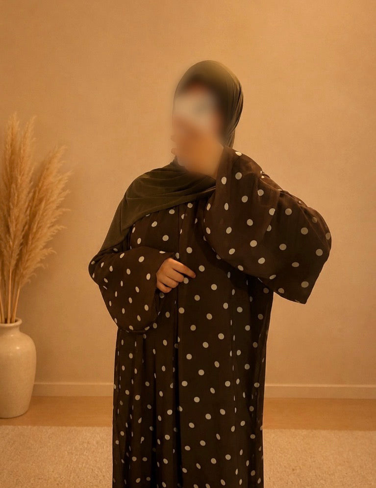 Robe Marron à Pois Blanc