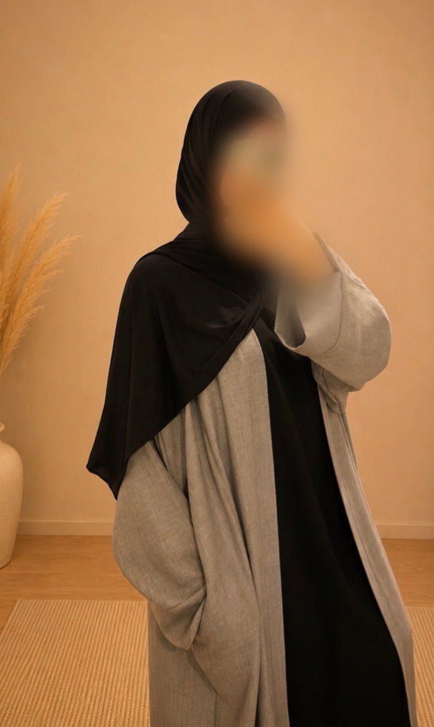 Kimono Gris à Poche