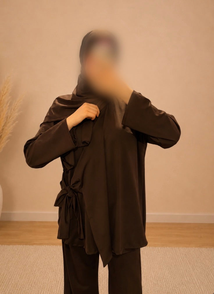 Burkini Nœud Signature Marron