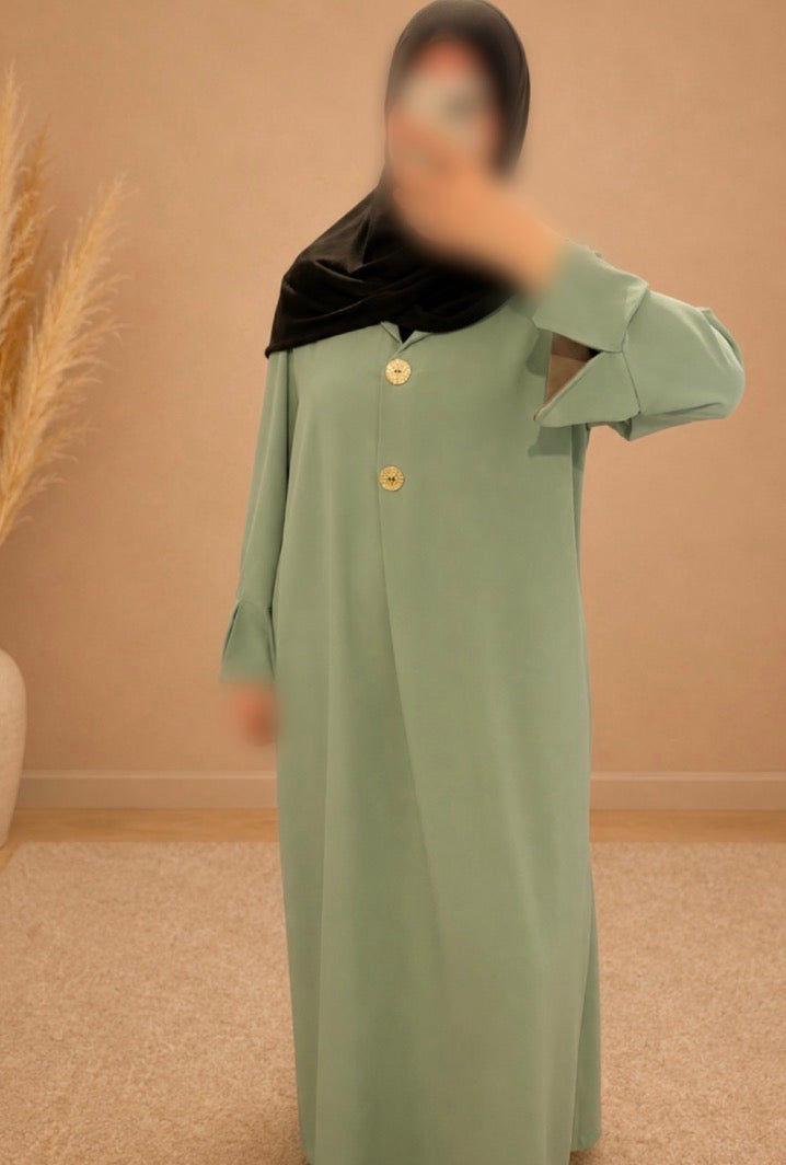 Abaya Sakina Vert Eucalyptus