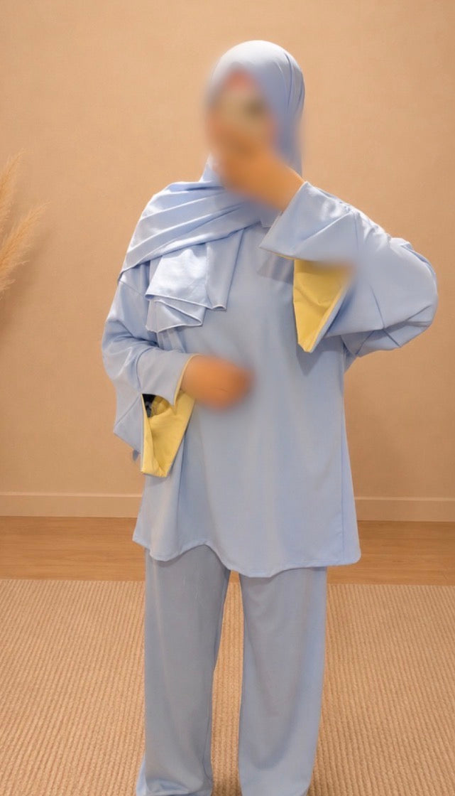 Burkini Contrast Bleu Ciel