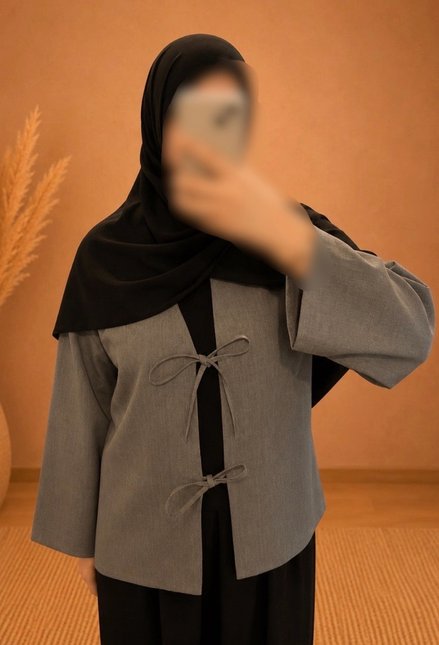 Gilet Gris à Nouer