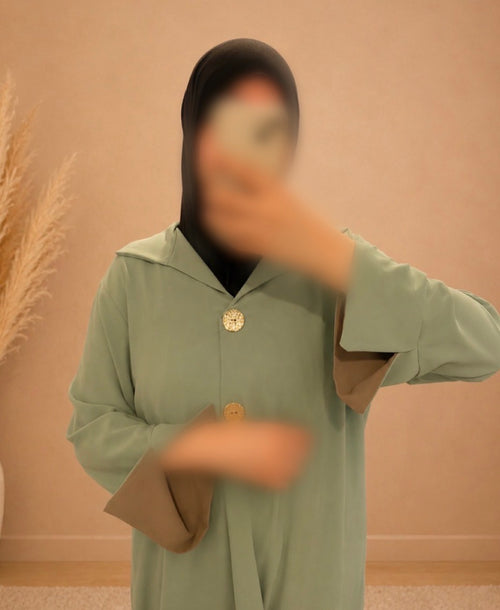 Abaya Sakina Vert Eucalyptus