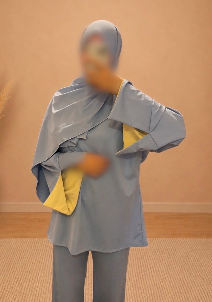 Burkini Contrast Bleu Ciel